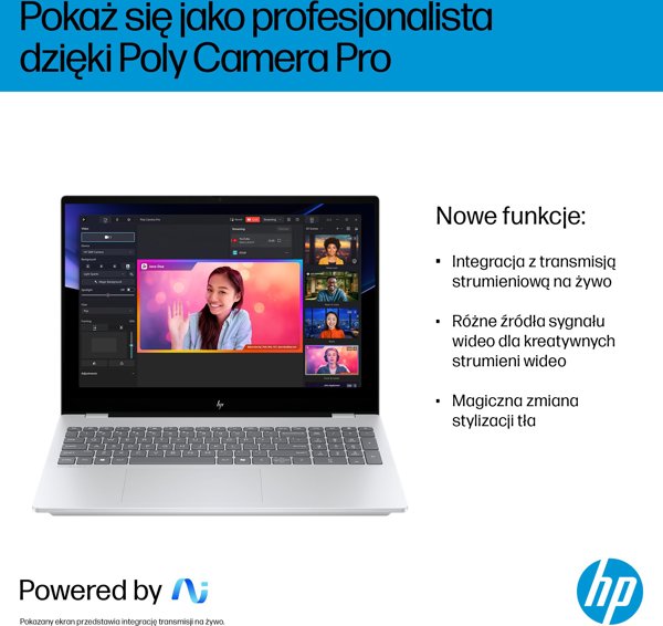 HP OmniBook 7 AI 16-ay0216nw Intel Core Ultra 7 255H Laptop 40,6 cm (16") Ekran dotykowy 2K 32 GB DDR5-SDRAM 1 TB SSD NVIDIA GeForce RTX 4050 Wi-Fi 7 (802.11be) Windows 11 Home AI PC Srebrny