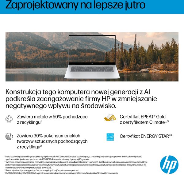 HP OmniBook 7 Next Gen AI 17-dc0216nw Copilot+ PC Intel Core Ultra 7 258V Laptop 43,9 cm (17.3") Ekran dotykowy Full HD 32 GB LPDDR5x-SDRAM 1 TB SSD NVIDIA GeForce RTX 4050 Wi-Fi 7 (802.11be) Windows 11 Home Srebrny