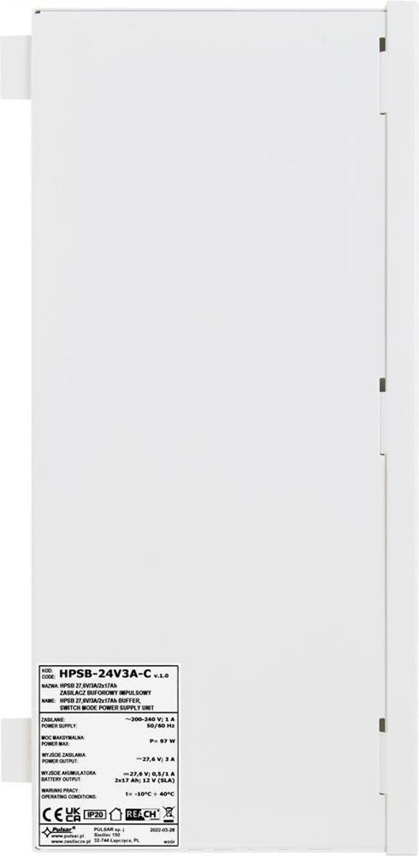 Pulsar HPSB-24V3A-C Τροφοδοτικό Buforowy 27.6V 3A για 2x17Ah Μπαταρίες