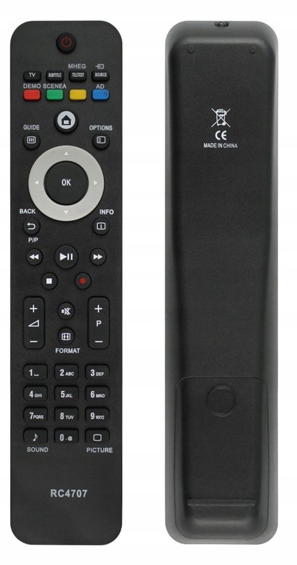 HQ LXP108 TV remote control PHILIPS LCD TV AMBILIGHT Black