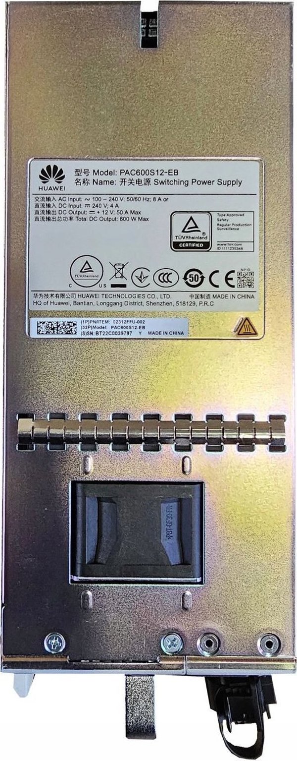 Huawei Huawei Switch 600W AC Power Module(Back to Front, Power panel side exhaust) - 02312FFU-002
