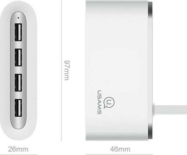 HUB USB Usams US-SJ238 4x USB-A 2.0 (SJ238FX01)