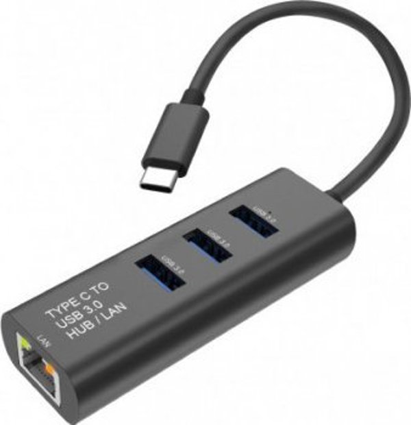 Μετατροπέας HUB USB Secomp STANDARD USB τύπου C σε Gigabit Ethernet + Hub 3x