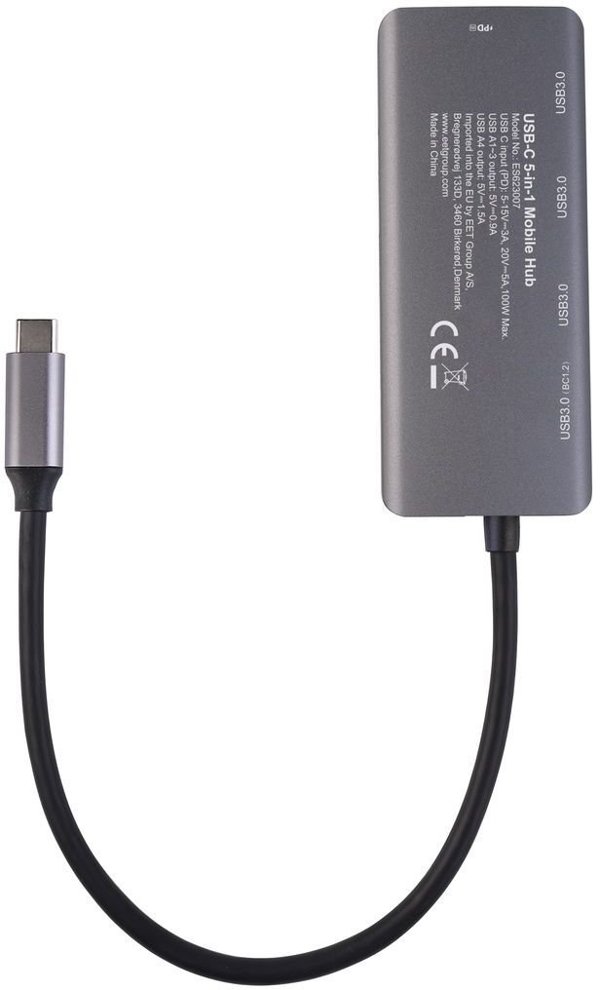 eStuff USB-C Charging Hub - HUB USB για Φόρτιση και Μεταφορά Δεδομένων