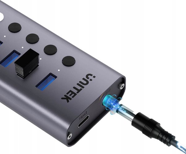 Unitek USB Hub 7 σε 1, USB 3.0, 5Gbps με Διακόπτες Θυρών