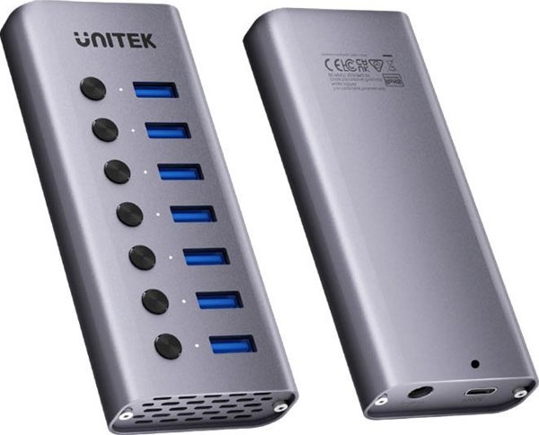 Unitek USB Hub 7 σε 1, USB 3.0, 5Gbps με Διακόπτες Θυρών