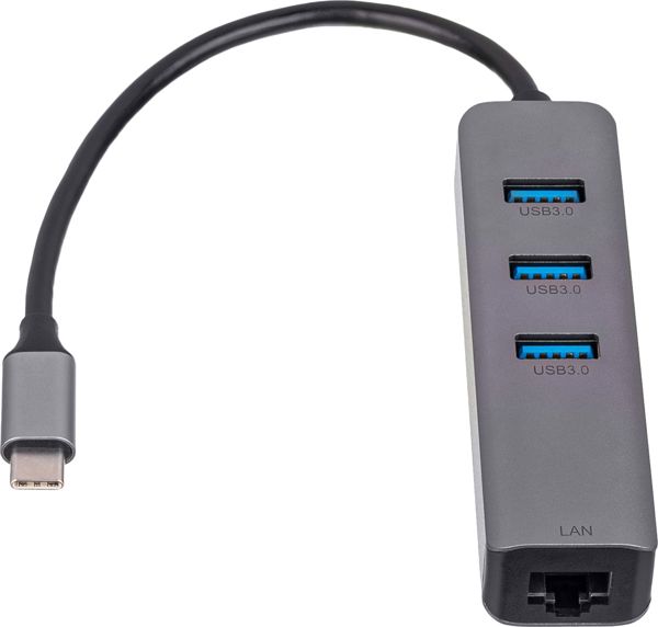 HUB USB Akyga 1x RJ-45  + 3x USB-A 3.0 (AK-AD-66)