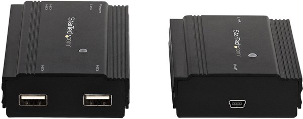 HUB USB StarTech .com 4 Port USB 2.0 Extender-Hub przez pojedynczy kabel CAT5e/CAT6 Ethernet (RJ45) - 100 m - USB Extender Hub Adapter - obudowa metalowa - Zewnętrzne zasilanie - 480 Mbit/s (USB2004EXT100) - Rozszerzenie USB - USB 2.0 - przez CAT 5e/6 - d