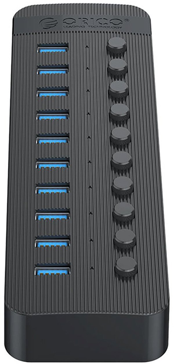 Hub CT2U3-10AB με διακόπτες 10x USB-A - μαύρο
