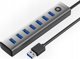 7-θύρα HUB USB-A 3.0 με Καλώδιο 1Μ - Γκρι