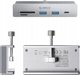 HUB montowany na zacisk input: USB-C / output: 2x USB-A 3.2 + 1x USB-C 3.2 + 1x SD&TF - srebrny