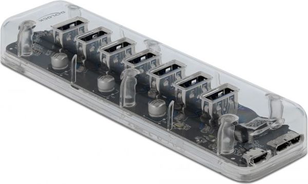 HUB USB Delock 1x microUSB  + 7x USB-A 3.0 (64088)