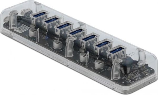 HUB USB Delock 1x microUSB  + 7x USB-A 3.0 (64088)