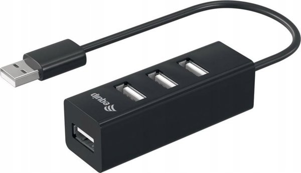 HUB USB Equip Equip USB-Hub 4-Port 2.0 ->4x2.0 480Mbps χωρίς τροφοδοτικό μαύρο