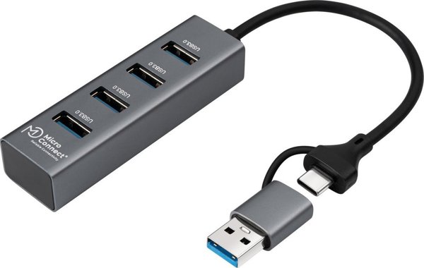 HUB USB MicroConnect USB 3.0 Hub 4-Port με USB-C
