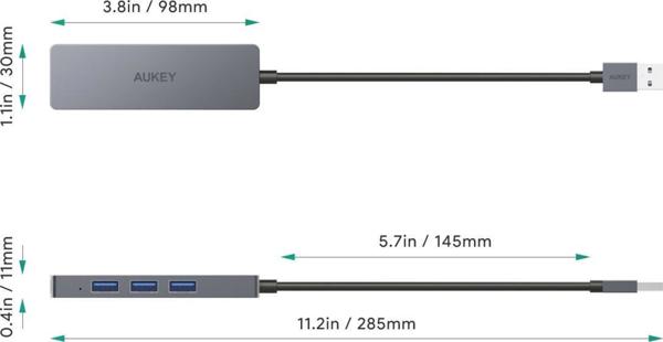 HUB USB Aukey 4x USB-A 3.1 Gen1 (CB-H36)