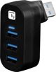 Techly USB Hub 3x USB-A 3.0, Περιστρεφόμενος Διανομέας Θυρών για Laptop και Smartphone (IUSB3-HUB3-ROTB)