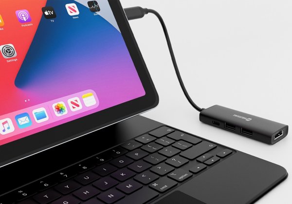 HUB USB Swissten 4in1 USB-C Hub Stacja dokujaca laptopa z wieloma portami USB-C 100W HDMI 4K 2x USB-A
