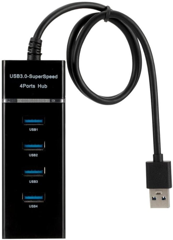 Roger USB 3.0 Hub AD15651, Διανομέας 4 Θυρών, 5 Gbps, Μαύρο