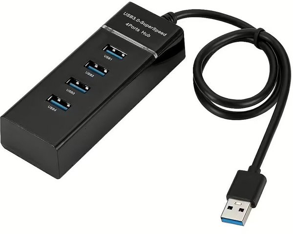 Roger USB 3.0 Hub AD15651, Διανομέας 4 Θυρών, 5 Gbps, Μαύρο