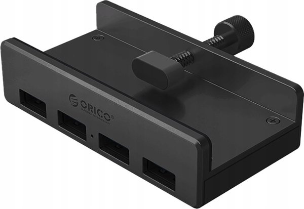 HUB 4-portowy montowany na zacisk USB-A 3.0 - czarny