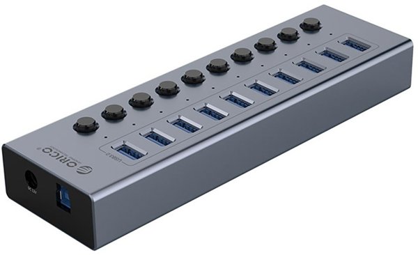 ORICO Hub BT2U3-10AB με διακόπτες 10x USB-A - γκρι