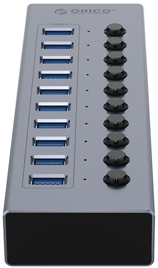 ORICO Hub BT2U3-10AB με διακόπτες 10x USB-A - γκρι