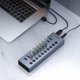 ORICO Hub BT2U3-10AB με διακόπτες 10x USB-A - γκρι