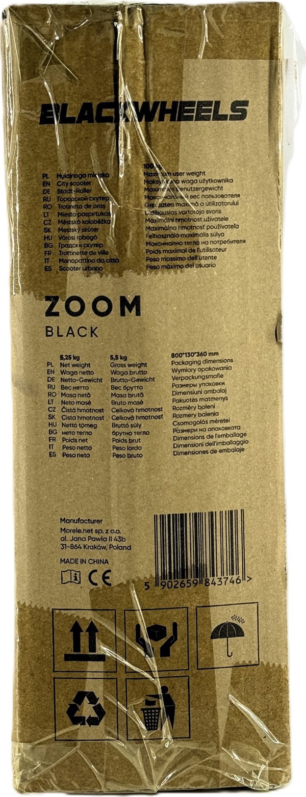 Hulajnoga Blackwheels Zoom Czarny (5902659843746)