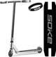 Soke EVO Street Stunt Scooter, Ασημί, Τιμόνι 57cm, ABEC-9, Τροχοί 100mm, Με Φρένο Flex Fender
