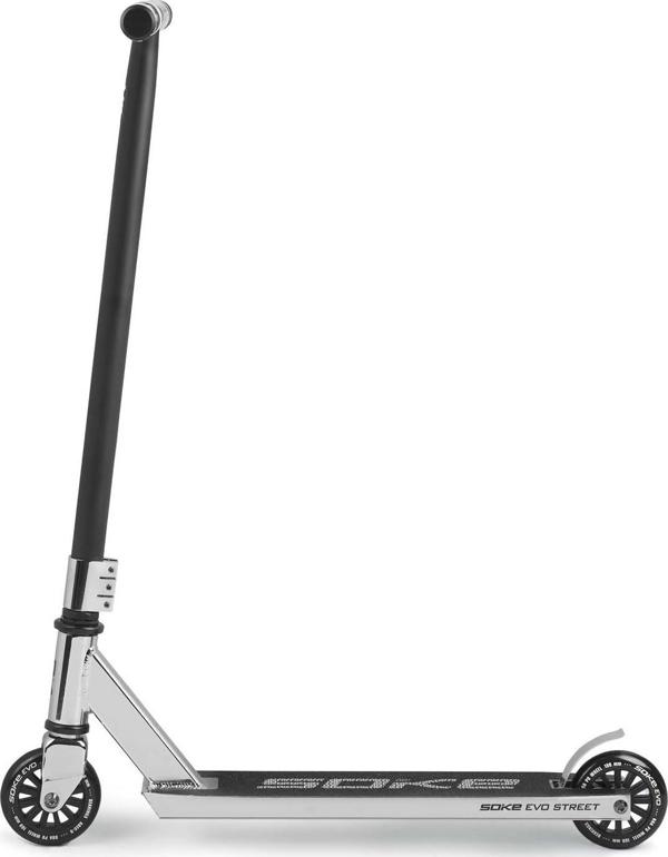 Soke EVO Street Stunt Scooter, Ασημί, Τιμόνι 57cm, ABEC-9, Τροχοί 100mm, Με Φρένο Flex Fender