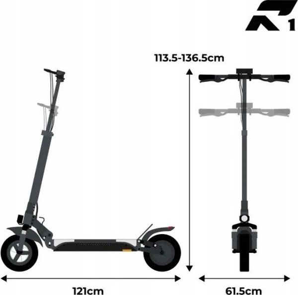 Ruptor R1 v2 Ηλεκτρικό Σκούτερ 500W, Αυτονομία 80 χλμ., Μαύρο