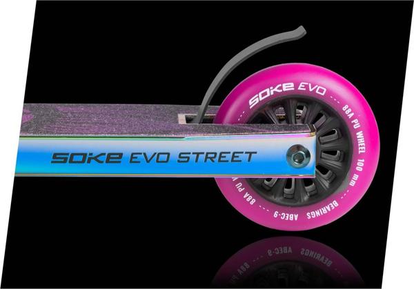 Soke EVO Street Πατίνι Stunt, Ρουλεμάν ABEC-9, Τροχοί 100mm, Ουράνιο Τόξο