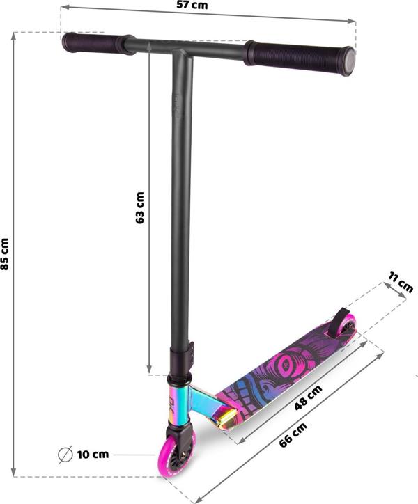 Soke EVO Street Πατίνι Stunt, Ρουλεμάν ABEC-9, Τροχοί 100mm, Ουράνιο Τόξο