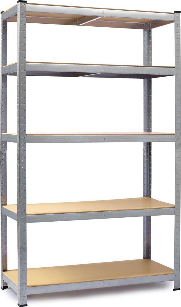 Μεταλλικό Ράφι Αποθήκης Humberg 180x90x40cm, Ενισχυμένη Κατασκευή με MDF 5mm, Ασημί