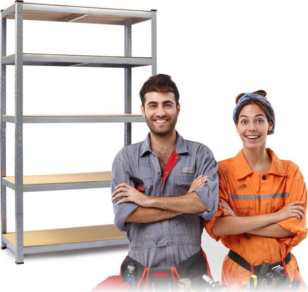 Μεταλλικό Ράφι Αποθήκης Humberg 180x90x40cm, Ενισχυμένη Κατασκευή με MDF 5mm, Ασημί