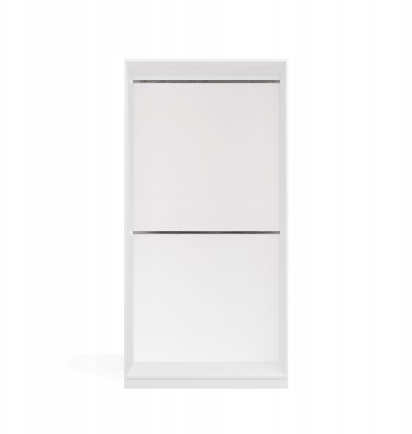 Hurtownia-Mebli Ντουλάπα Αρθρωτή OPENO 260x200cm, Λευκή με Συρτάρια, Ράβδους και Ράφια Υπνοδωματίου
