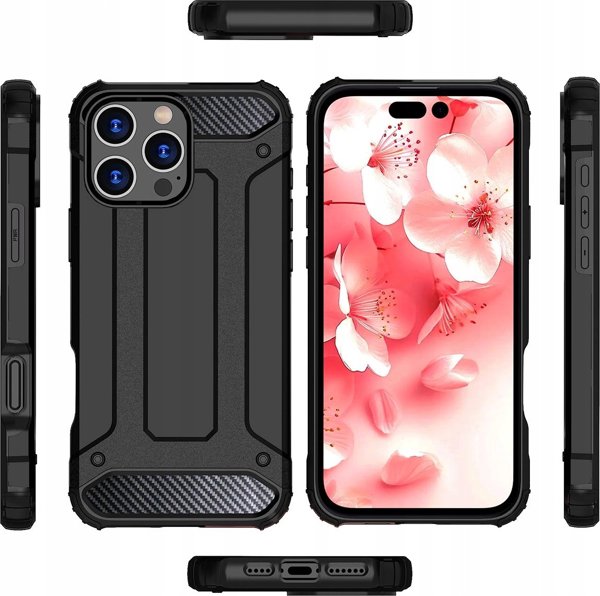 Hurtel Θήκη Hybrid Armor θωρακισμένη για iPhone 16 Pro - μαύρη