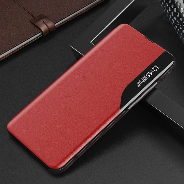 Hurtel Eco Leather View Case κομψή θήκη με καπάκι και λειτουργία βάσης Samsung Galaxy A22 4G κόκκινο