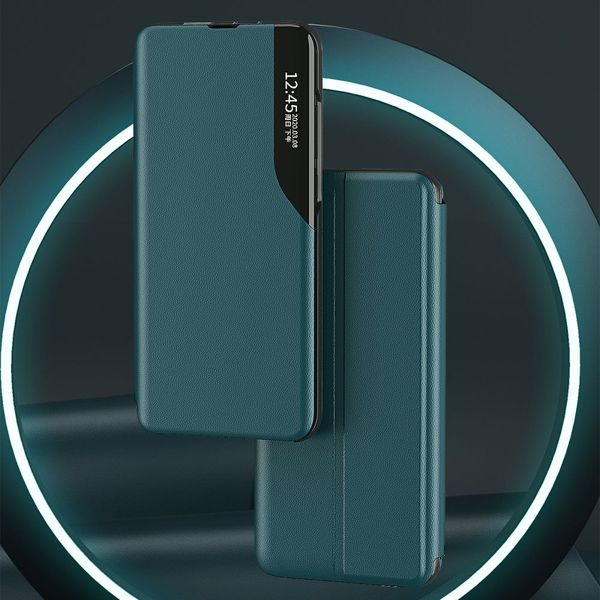 Hurtel Eco Leather View Case κομψή θήκη με καπάκι και λειτουργία βάσης Samsung Galaxy A22 4G κόκκινο