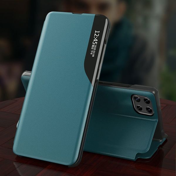 Hurtel Eco Leather View Case κομψή θήκη με καπάκι και λειτουργία βάσης Samsung Galaxy A22 4G κόκκινο