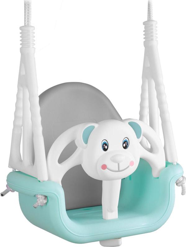 Ricokids Παιδική Κούνια 3 σε 1, Αρθρωτή Αιώρηση με Αντιολισθητικό Κάθισμα, Τιρκουάζ, 130cm