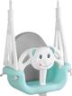 Ricokids Παιδική Κούνια 3 σε 1, Αρθρωτή Αιώρηση με Αντιολισθητικό Κάθισμα, Τιρκουάζ, 130cm