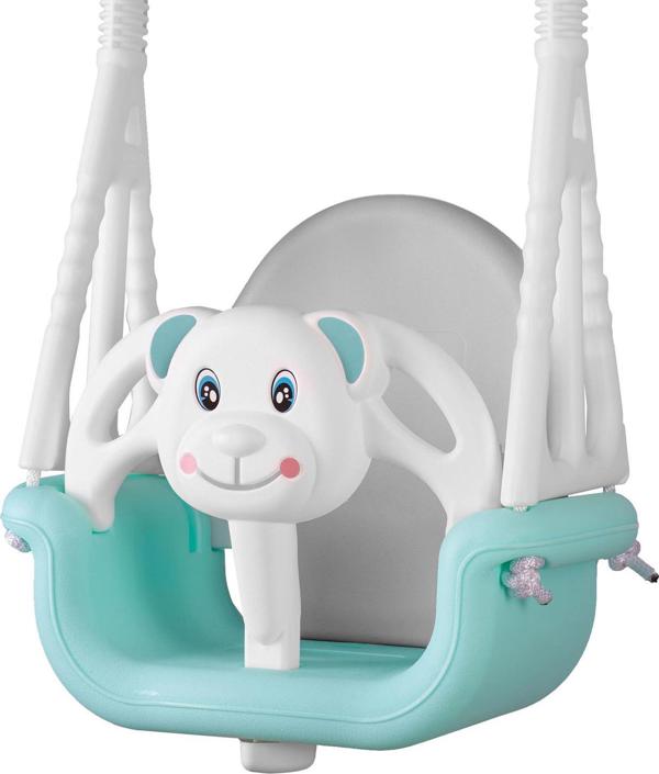 Ricokids Παιδική Κούνια 3 σε 1, Αρθρωτή Αιώρηση με Αντιολισθητικό Κάθισμα, Τιρκουάζ, 130cm