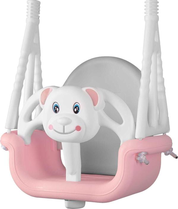 Ricokids Παιδική Κούνια-Κουβάς 3σε1 Mis Ροζ, Αντιολισθητική με Ρυθμιζόμενα Σχοινιά 130cm