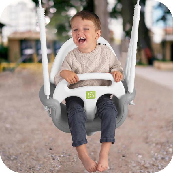 Ricokids Παιδική Κούνια 3σε1 Τύπου Κουβά - Γκρι/Λευκή