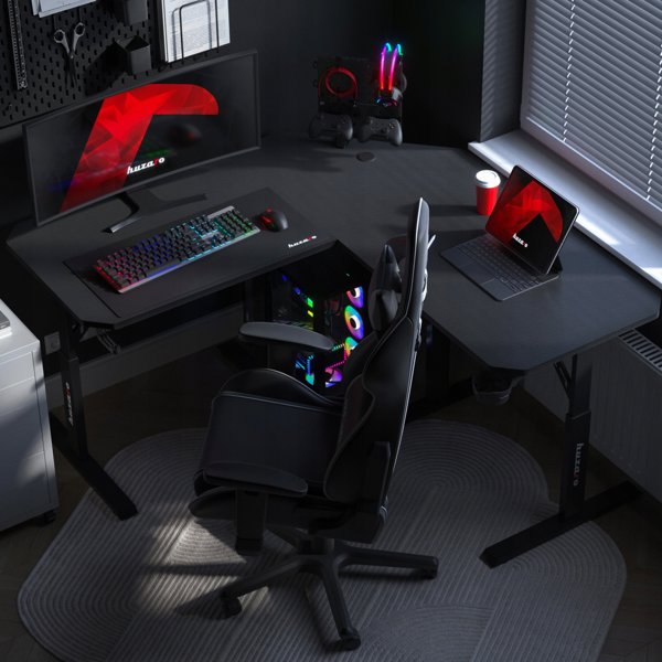 Huzaro Hero 7.3 Gaming Γραφείο - Μαύρο - Εργονομικό Γραφείο Υπολογιστή