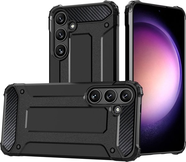 Υβριδική Θήκη Armor για Samsung Galaxy S25 θωρακισμένη υβριδική θήκη - μαύρη