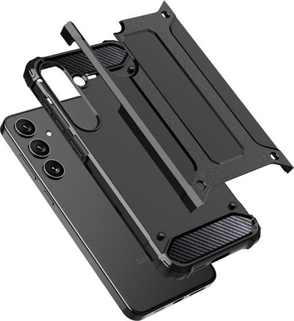 Υβριδική Θήκη Armor για Samsung Galaxy S25 θωρακισμένη υβριδική θήκη - μαύρη