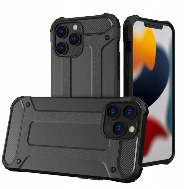 Υβριδική Θήκη Armor iPhone 14 Pro Max θωρακισμένη υβριδική θήκη μαύρη